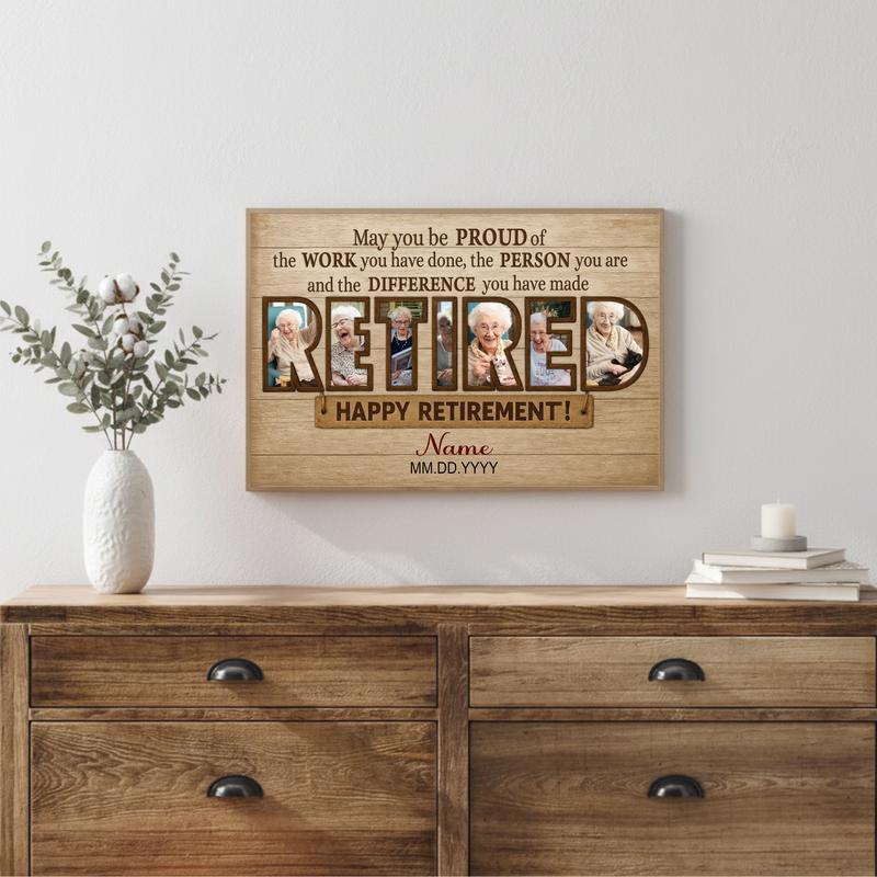 Farmhouse Photo Collage Keepsake, A Special Retirement Canvas