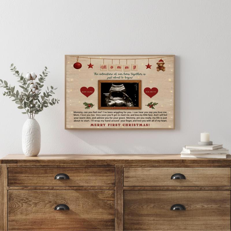First Christmas Mommy Ultrasound Photo Keepsake Canvas