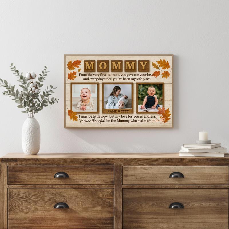 First Thanksgiving Keepsake Photo Collage For Mom Canvas