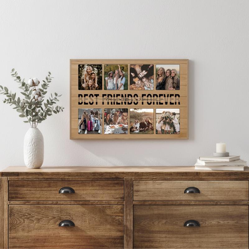 For My Bestie - Personalized Rustic Photo Keepsake Canvas