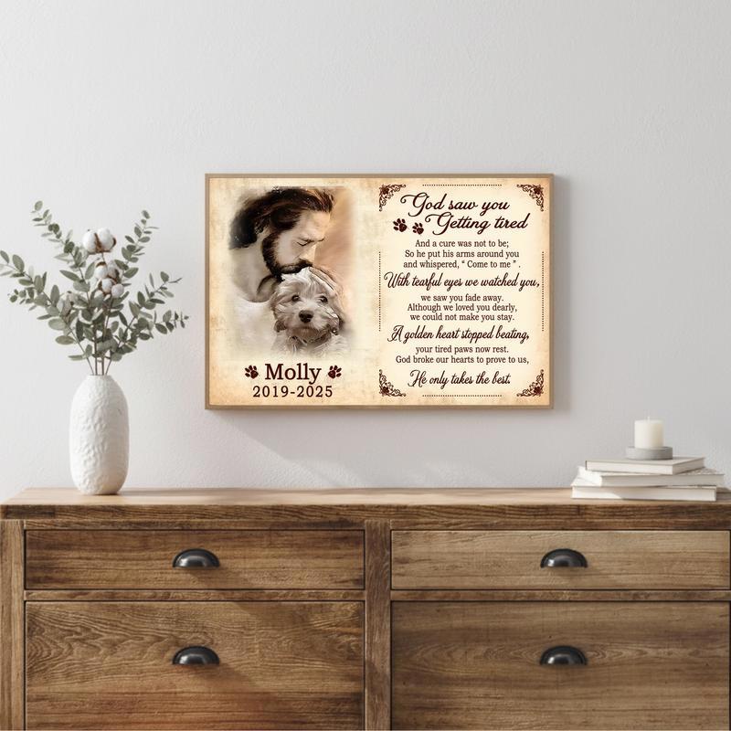 Forever Loved Dog Memorial Portrait - Angel Pet Loss Tribute Canvas