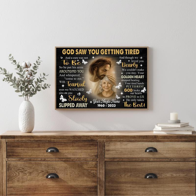 Forever Loved Safe In Jesus' Arms Dad Mom Memorial Canvas