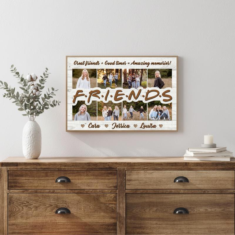 Friendship's Heartfelt Keepsake, Custom Photo Collage Canvas