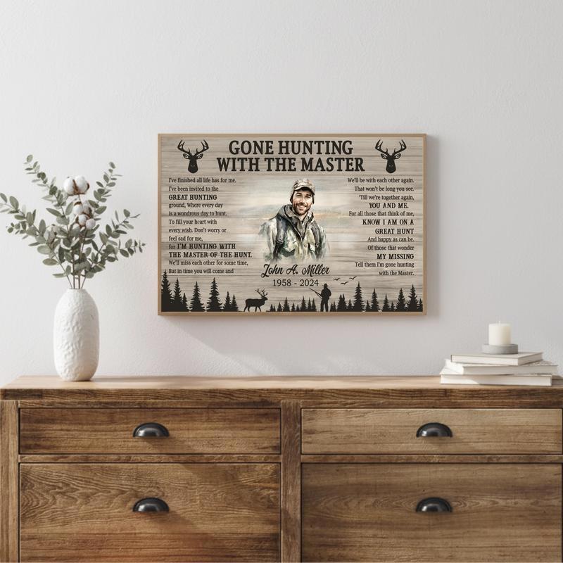 Gone Hunting With The Master Memorial Keepsake Canvas