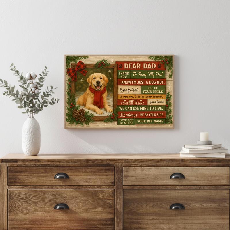 Heartfelt Custom Fall Dog Portrait Gift For Dog Dad Canvas