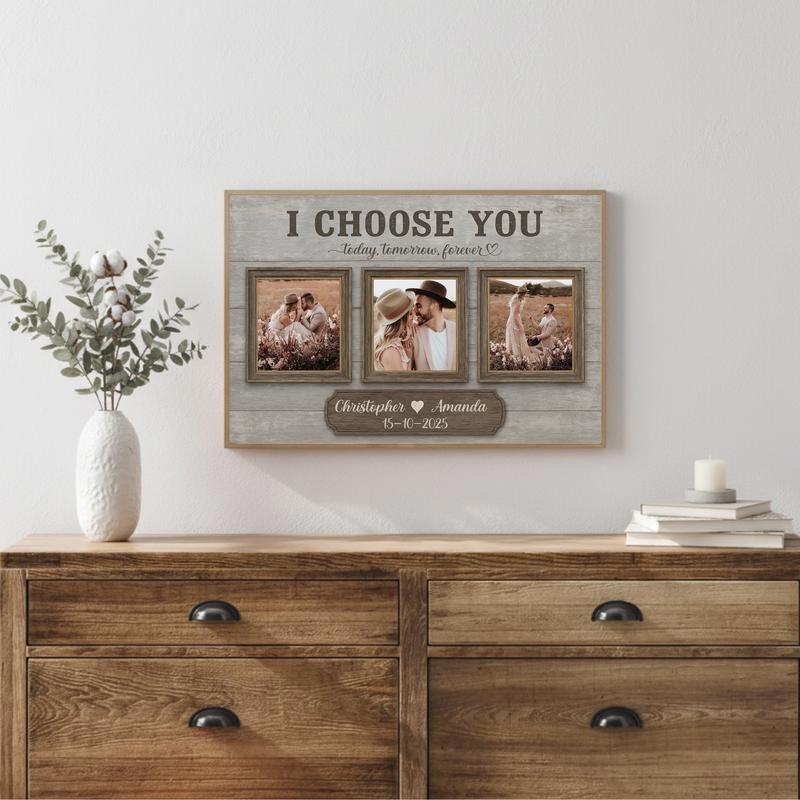 'I Choose You' Proposal Photo Collage Gift For Couples Canvas