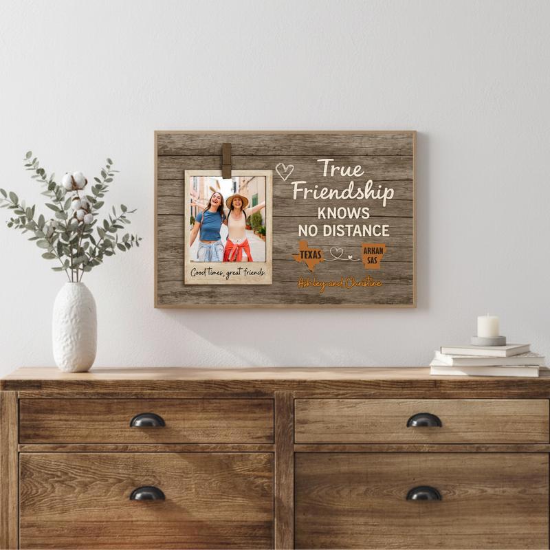 Keep Us Close - Custom States & Photo Friendship Canvas