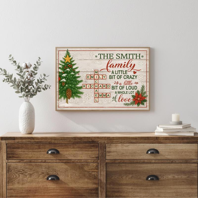 Meaningful Christmas Gift - Custom Family Name Crossword Canvas