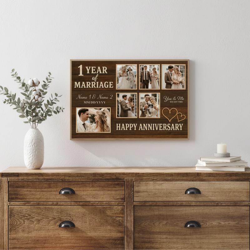 Milestone 1 Year Personalized Photo Collage Keepsake Canvas