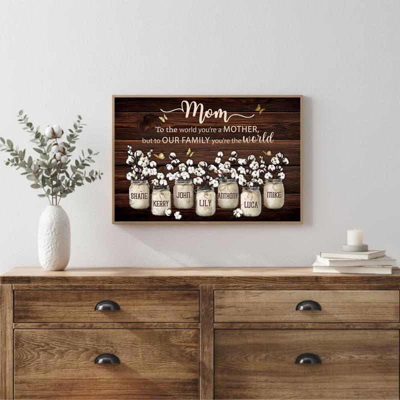 Bloom of Memories Mom's Personalized Photo Jar Canvas