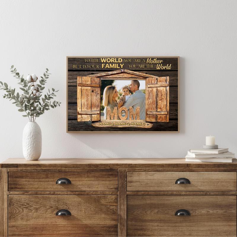 A Mother's World Personalized Photo Canvas Gift Keepsake