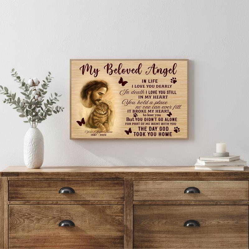 Angel Wings Memorial Canvas A Custom Cat Photo Keepsake
