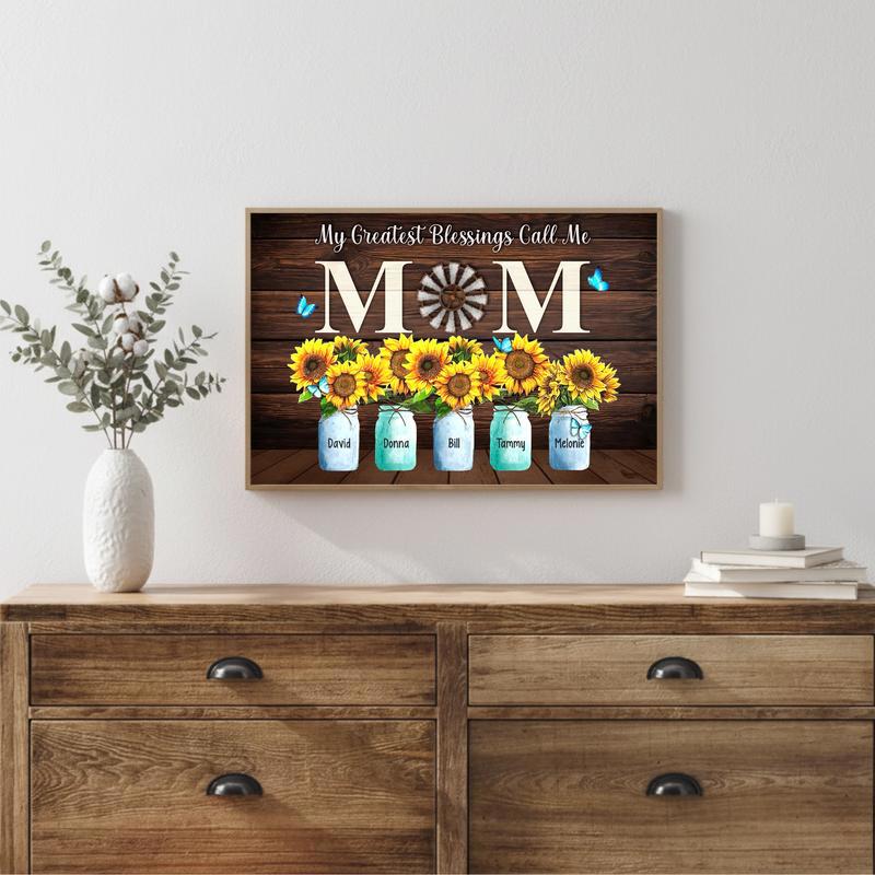 Custom Sunflower Canvas Art My Greatest Blessings Call Me Mom