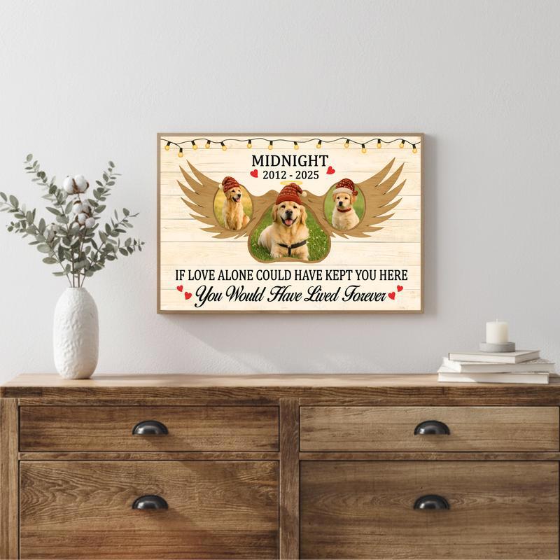 Our Angel Dog Personalized Farmhouse Christmas Canvas