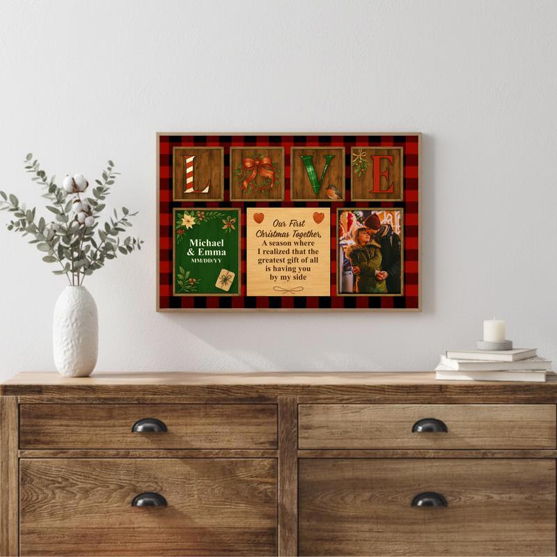 Our First Christmas Together - Custom Newlywed Couple Canvas