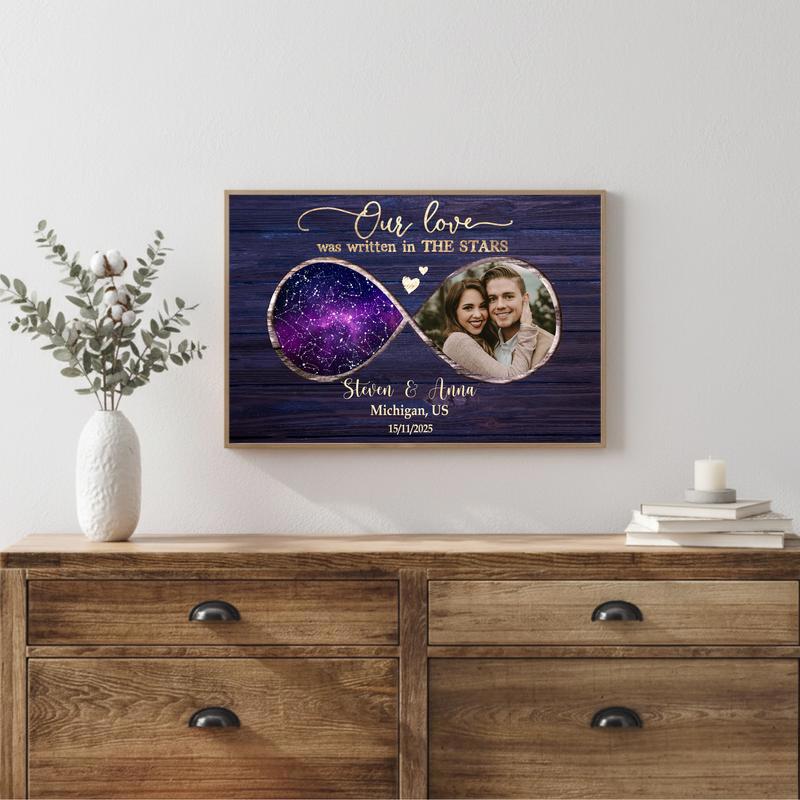 Our Love Was Written In The Stars - Custom Star Map Couple Canvas