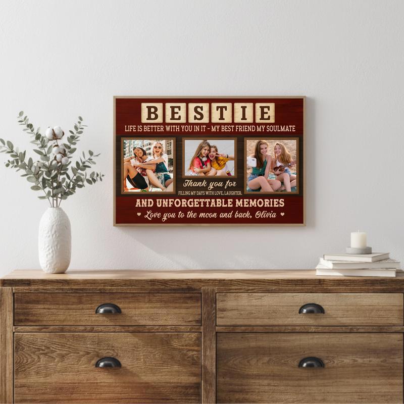 Personalized Best Friend Canvas - Unique Gift For Bestie Birthday
