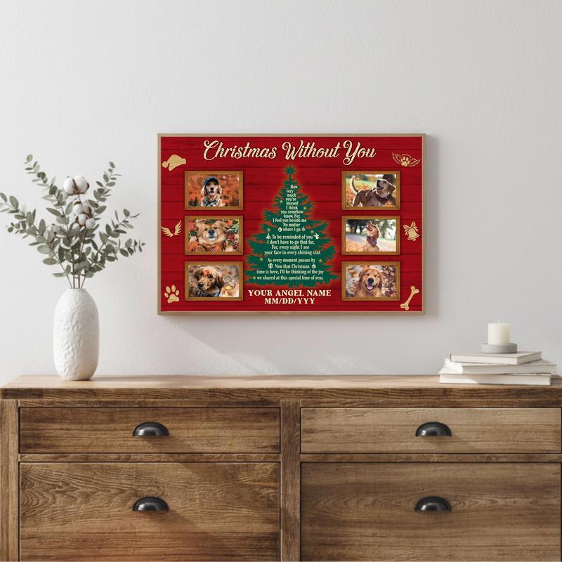 Personalized "Christmas Without You" Dog Remembrance Canvas