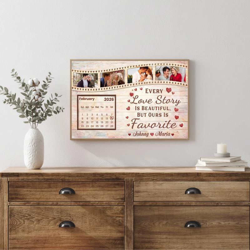 Personalized Couple Film Strip Photo Collage Valentine Canvas Canvas