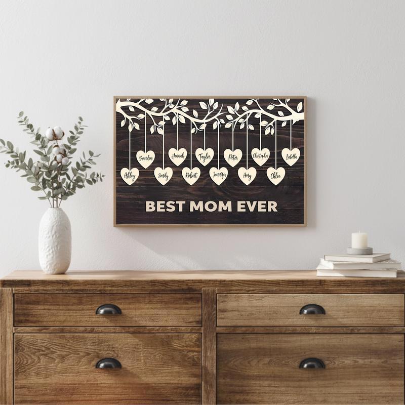 Roots of Love Personalized Family Tree Canvas for Mom
