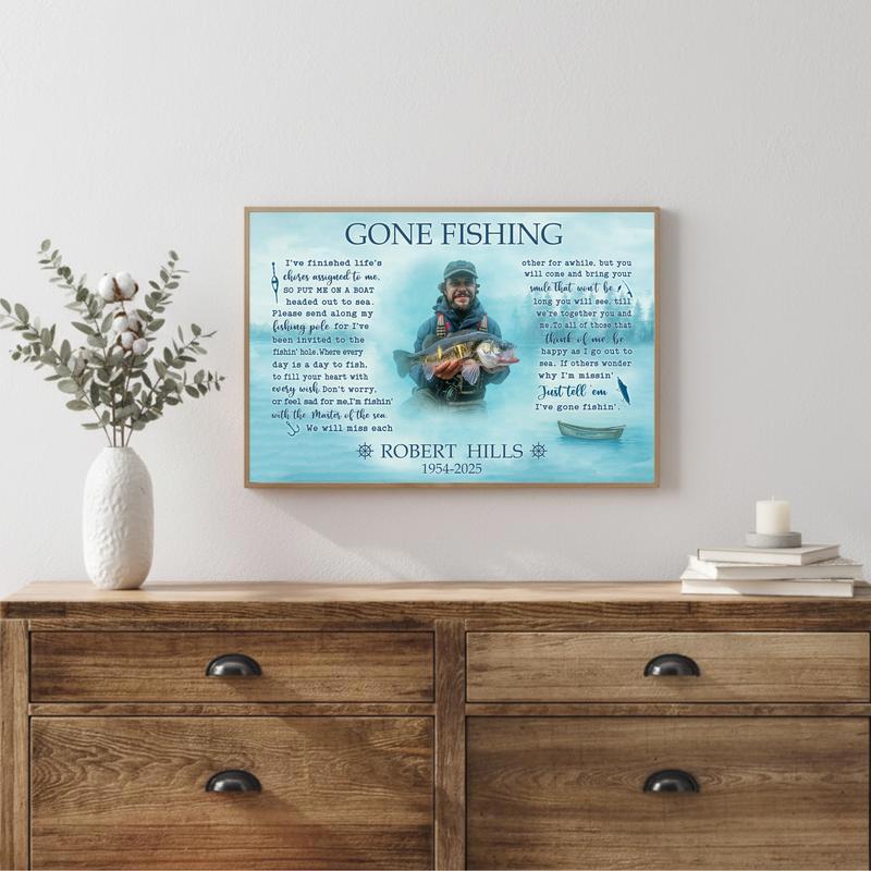 Personalized Fisherman Tribute - Gone Fishing Canvas