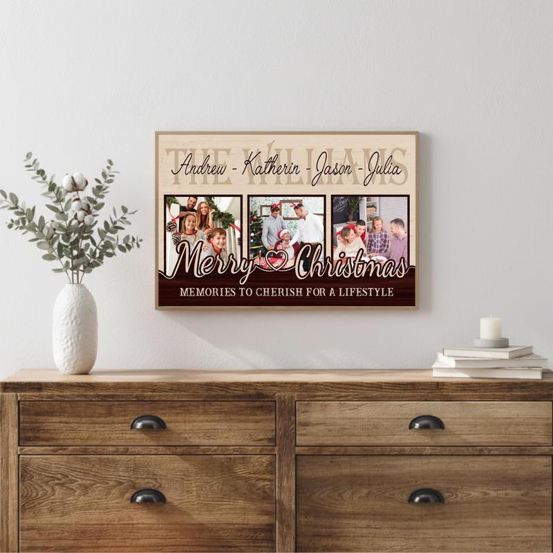 Personalized Photo Collage Canvas For Family Holiday Memories