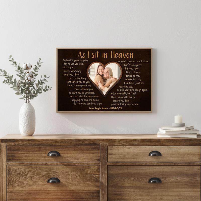 Personalized Poem Keepsake - "As I Sit In Heaven" Memorial Canvas