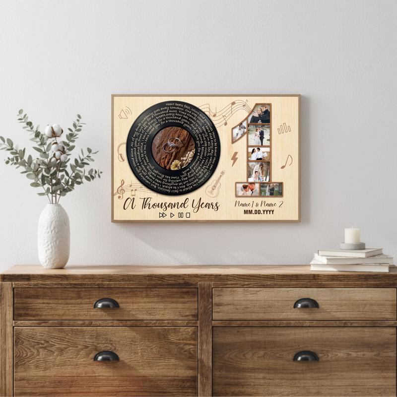 Personalized Valentine Gift - 1st Anniversary With Song Canvas