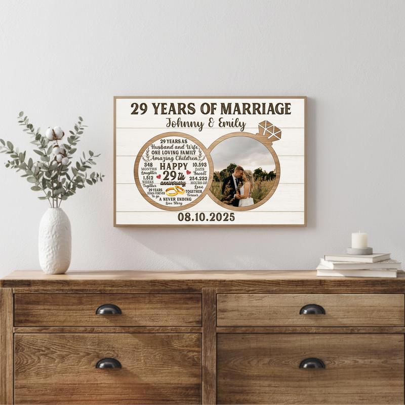 Personalized 29 Year Together Anniversary Photo Collage Canvas