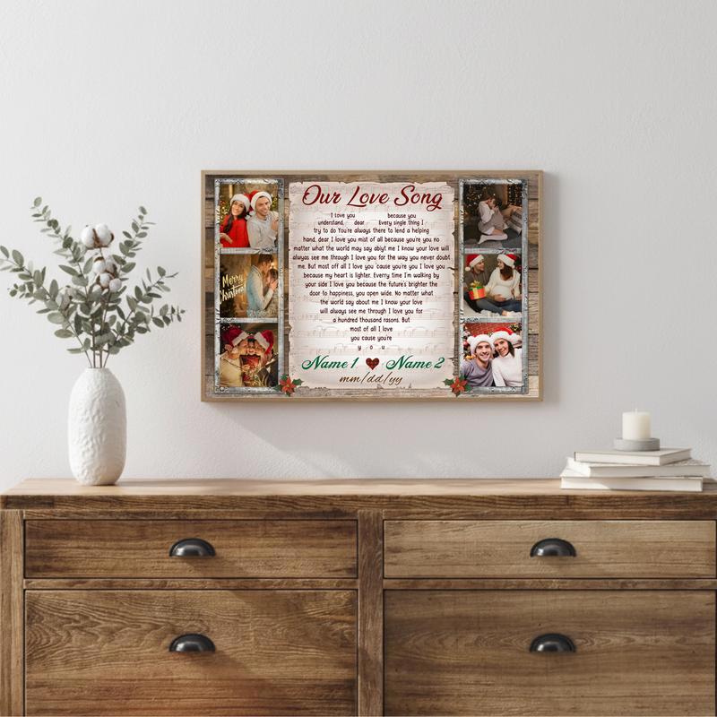 Romantic Gift For Couple - Custom Christmas Love Song Canvas