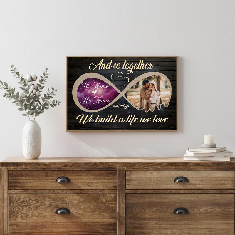 Romantic Star Map & Photo Couple Canvas - Valentine's Day Gift