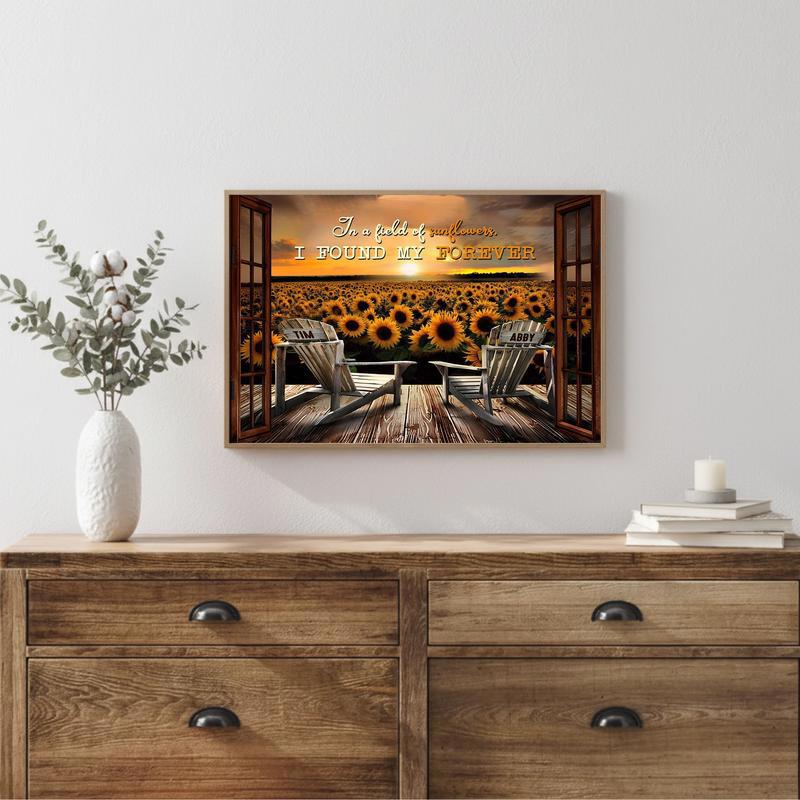 Love Blooms, Found My Forever Sunflower Canvas Gift