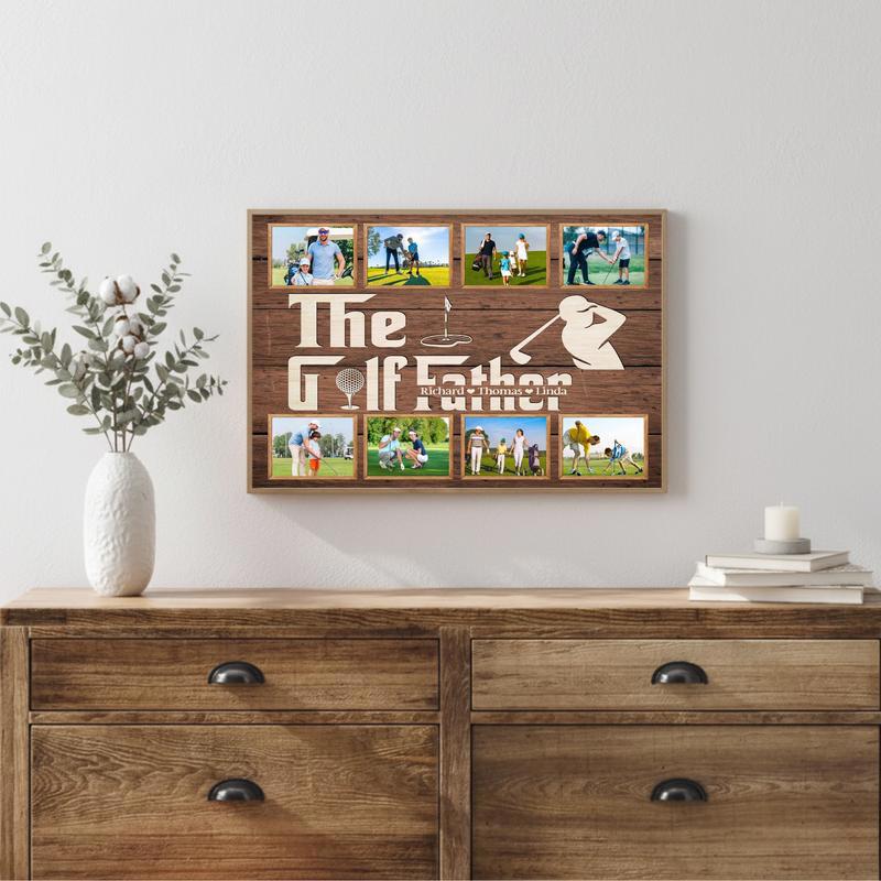 The Golf Father Photo Collage - Personalized Father's Day Canvas