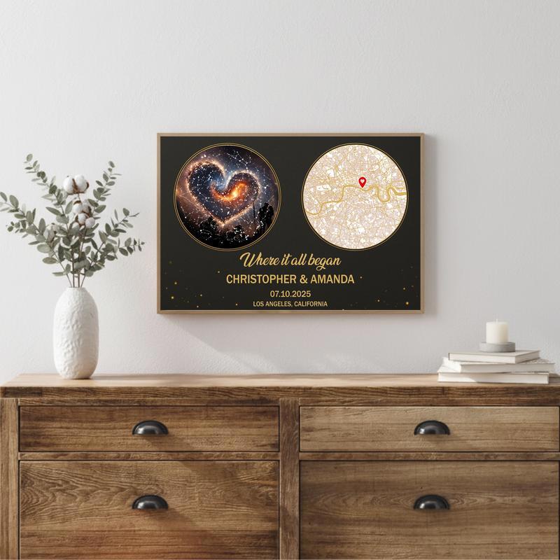 The Map Of Where Our Story Began - Custom First Date Canvas