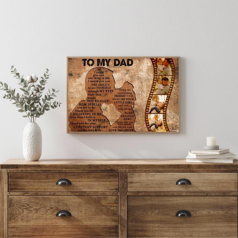 Daughter's Forever Love Dad's Custom Photo Canvas Gift