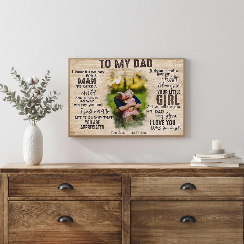 A Daughter's Heart Custom Dad Canvas Gift Keepsake