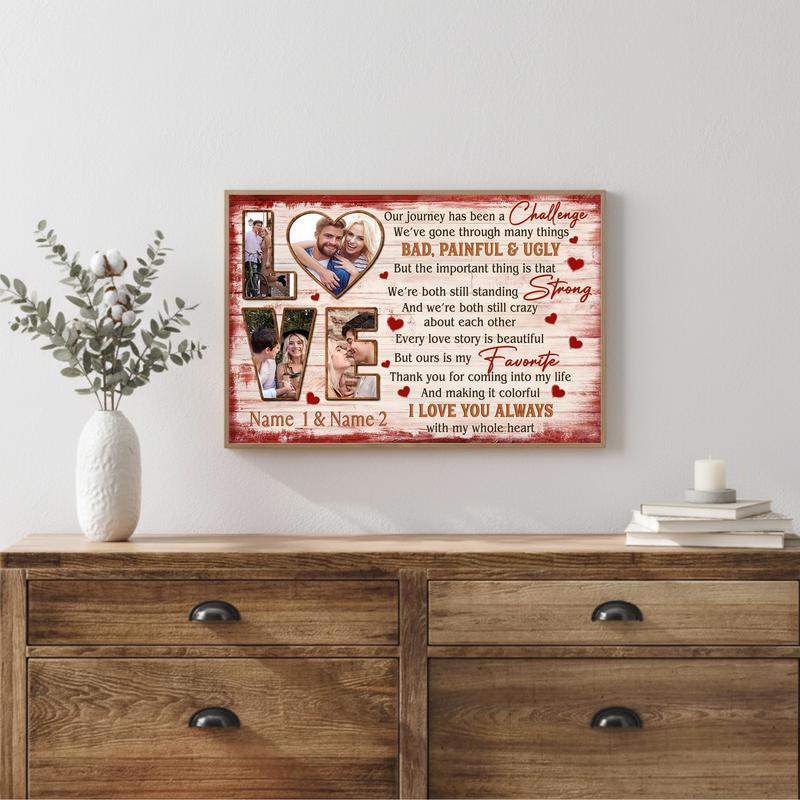 Valentine’s Day Gift Ideas - Custom Couple Photo Collage Canvas Canvas