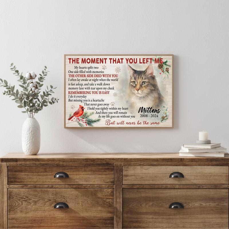 Watercolor Cat Memorial Keepsake - Personalized Christmas Canvas