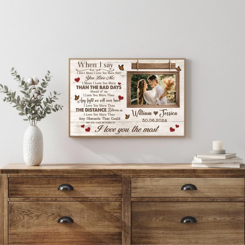 "When I Say I Love You More" Personalized Couple Canvas Print