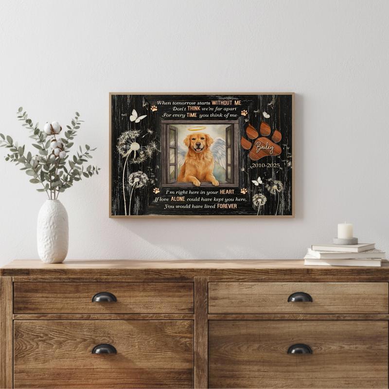 Your Dog's Loving Memory Rustic Photo Frame Canvas