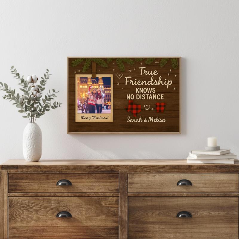 Your Friendship Across States - Buffalo Plaid Photo Canvas