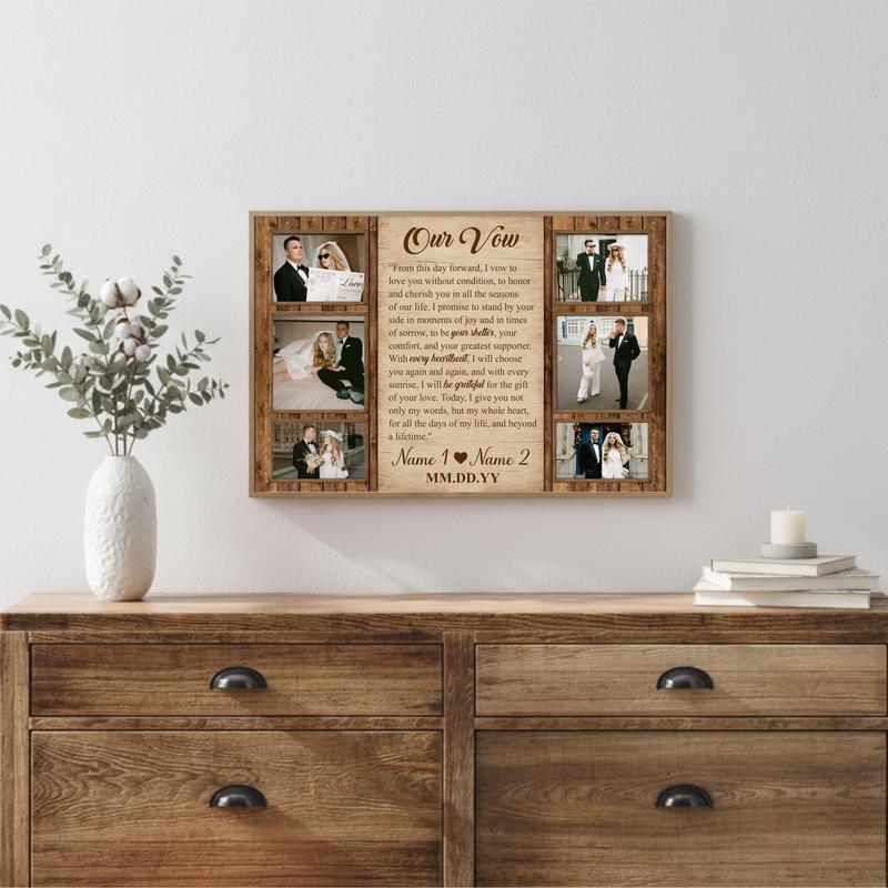 Your Sacred Wedding Vows Custom Photo Memory Canvas