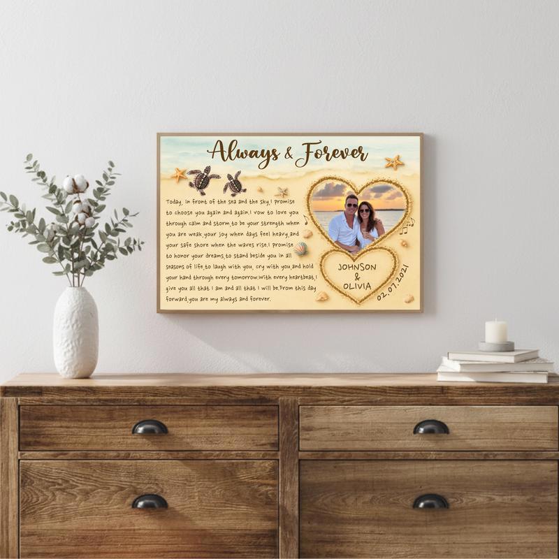 Your Sand & Sea Story - Personalized Wedding Keepsake Canvas