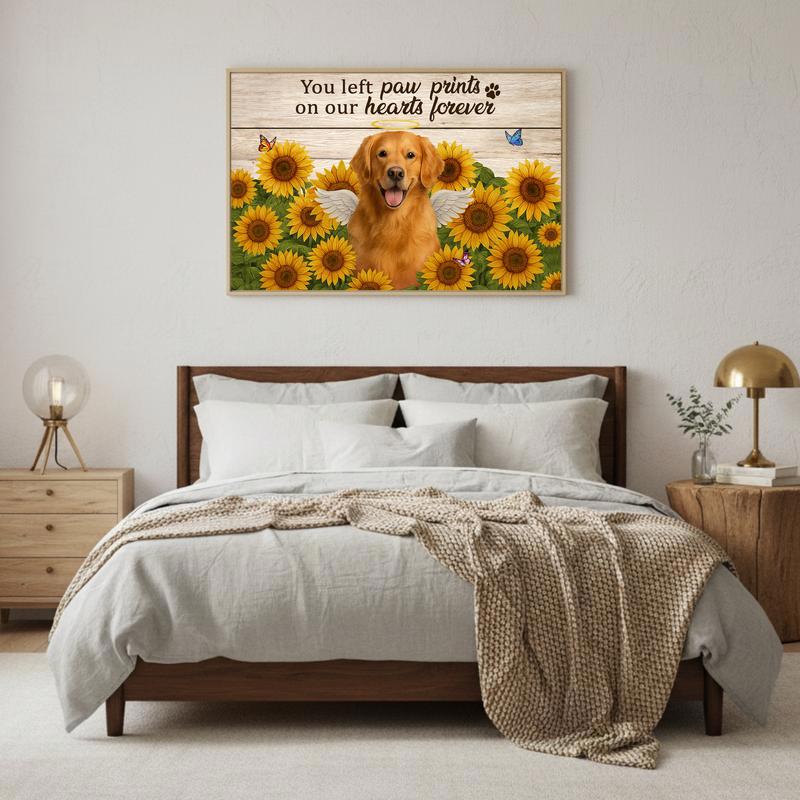 A Forever Loved Dog Portrait Sunflower Farmhouse Canvas