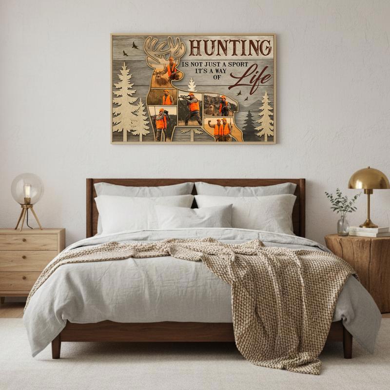 A Hunter's Keepsake - Custom Deer Hunting Photo Collage Canvas