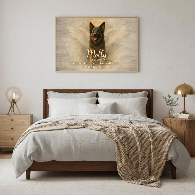 A Loving Tribute - Personalized Farmhouse Dog Loss Photo Canvas