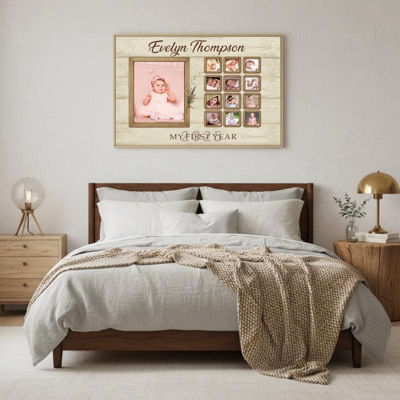 Baby's 1st Year Photo Canvas - Personalized Milestone Keepsake