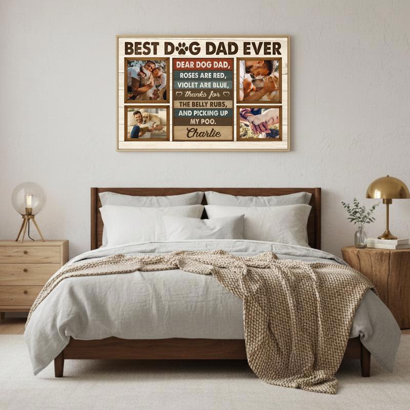 Best Dog Dad Photo Collage - Personalized Father's Day Canvas
