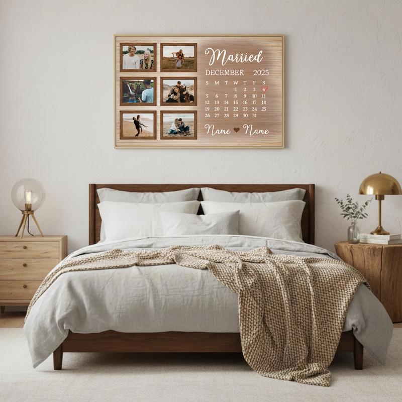 Capture Your Date - Custom Wedding Day Calendar Photo Canvas
