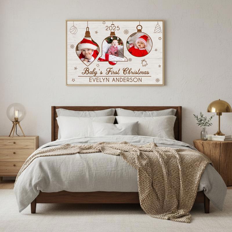 Cherished Baby's First Christmas Personalized Canvas Keepsake